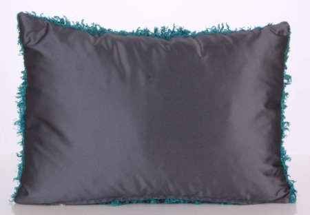 PELUŞ PELÜŞ YEŞİL TAFTA GRİ  DEKORATIF YASTIK KILIFI resmi