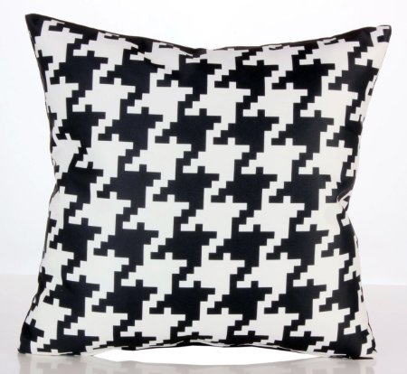 POLYESTER SİYAH BEYAZ PİYEDEPUL DİJİTAL BASKI DEKORATİF YASTIK KILIFI resmi