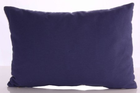 KOTON LACİVERT BEYAZ DOKUMA YILDIZ APLİKELİ DEKORATİF YASTIK KILIFI resmi