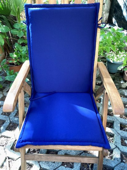 YASTIKMİNDER KOTON PES LACİVERT 2 KADEMELİ ARKALIKLI ŞEZLONG SANDALYE MİNDERİ resmi