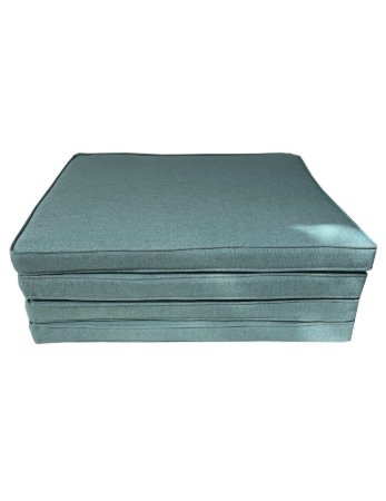 YASTIKMİNDER KOTON TURKUAZ MAVİ FİTİLLİ 53X46 CM 4 PARÇA SANDALYE KOLTUK MİNDER SETİ resmi