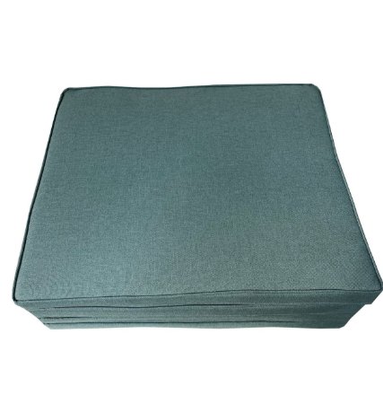 YASTIKMİNDER KOTON TURKUAZ MAVİ FİTİLLİ 53X46 CM 4 PARÇA SANDALYE KOLTUK MİNDER SETİ resmi