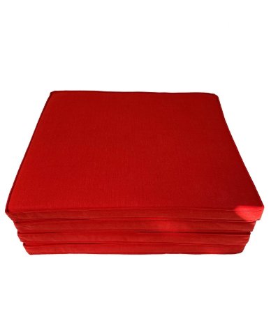 YASTIKMİNDER KOTON KIRMIZI FİTİLLİ 53X46 CM 4 PARÇA SANDALYE KOLTUK MİNDER SETİ resmi