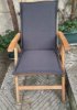 YASTIKMİNDER KOTON PES ANTRASİT RENK 2 KADEMELİ ARKALIKLI ŞEZLONG SANDALYE MİNDERİ resmi