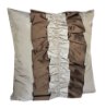 Tafta Kahve Bej Farbelalı Dekoratif Yastık Kılıfı resmi
